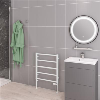 Tuscan Gloss White Straight Towel Rail 650 x 450mm