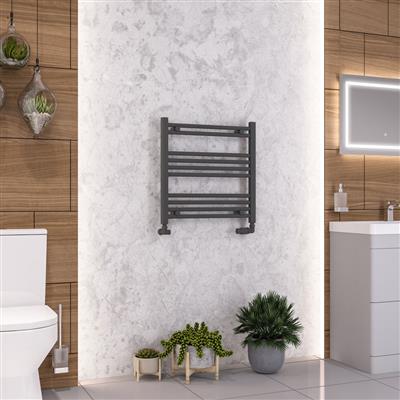Wendover Matt Anthracite Straight Ladder Towel Rail 600 x 400mm