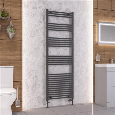 Wendover Matt Anthracite Straight Ladder Towel Rail 1800 x 600mm