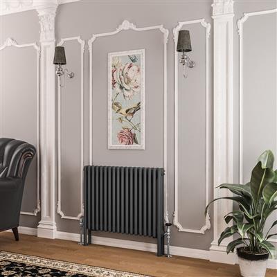 Imperia Matt Anthracite Three Column Traditional Radiator 600 x 1145mm
