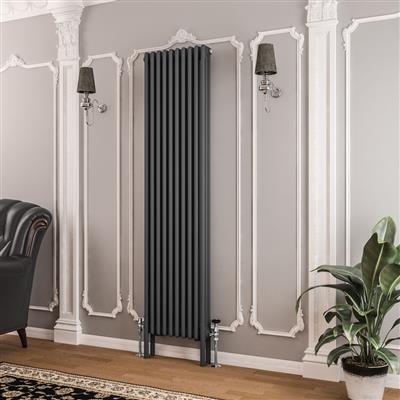 Imperia Matt Anthracite Three Column Traditional Radiator 1800 x 380mm
