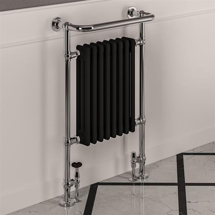 Isbourne Chrome/Gloss White Traditional Towel Radiator 940 x 600mm
