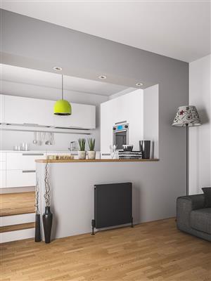 Type11 Matt Black Flat Panel Radiator 600 x 400mm