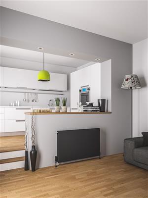 Type11 Matt Black Flat Panel Radiator 600 x 1000mm