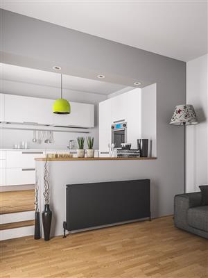 Type11 Matt Black Flat Panel Radiator 600 x 1200mm