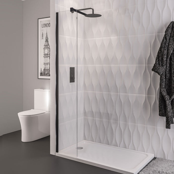 Vantage 2000 Matt Black 8mm Walk In Panel 700mm