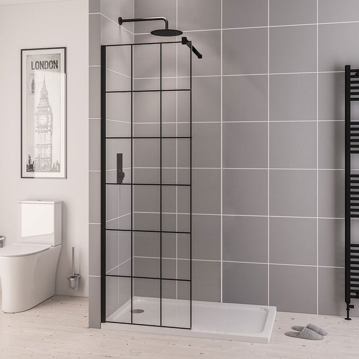 Vantage 2000 Matt Black Framed 8mm Walk In Panel 300mm
