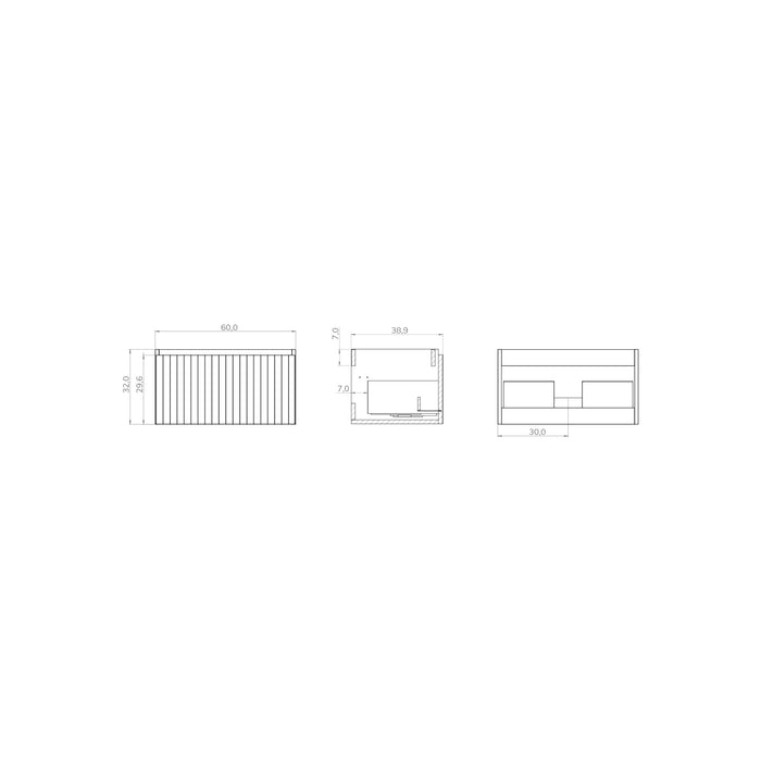 Linea Muscat Sage Fluted Wall Hung Vanity Unit Including Basin 600mm x 390mm
