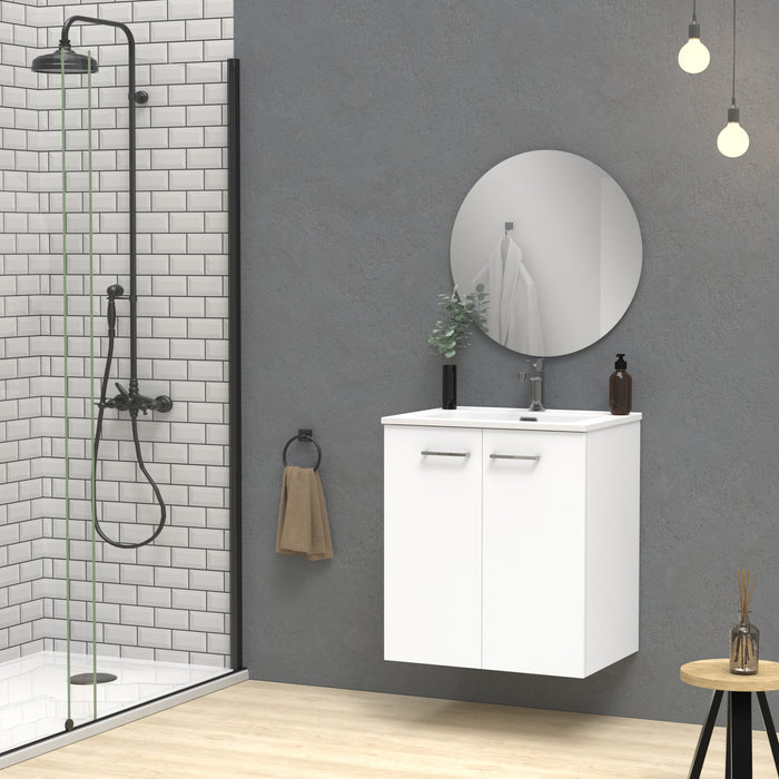 Alpine 600mm Natural Oak Wall Hung Vanity Unit