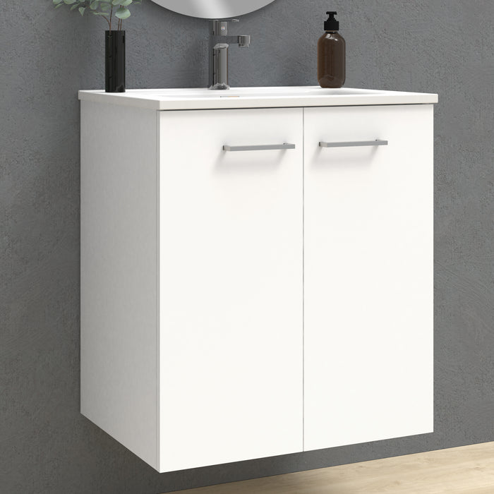 Alpine 600mm Natural Oak Wall Hung Vanity Unit