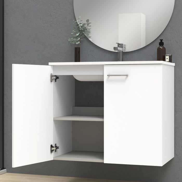 Alpine 600mm Natural Oak Wall Hung Vanity Unit