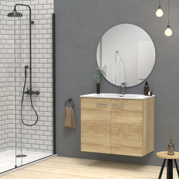 Alpine 800mm White Wall Hung Vanity Unit