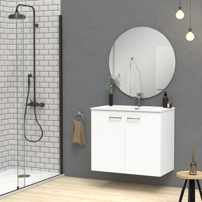 Alpine 800mm Natural Oak Wall Hung Vanity Unit