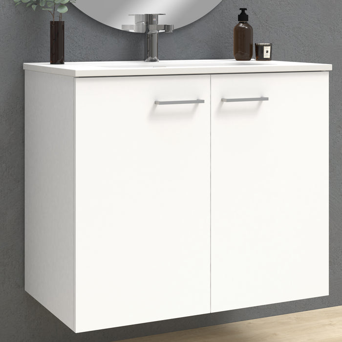 Alpine 800mm White Wall Hung Vanity Unit