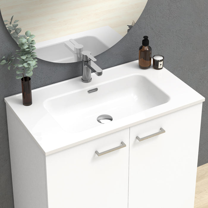 Alpine 800mm White Wall Hung Vanity Unit