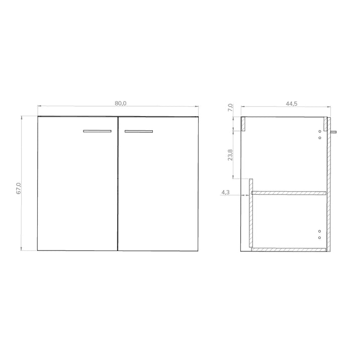 Alpine 800mm White Wall Hung Vanity Unit