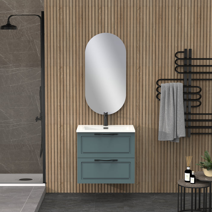 Matador 600mm Ocean Blue Wall Hung Vanity Unit Including Basin