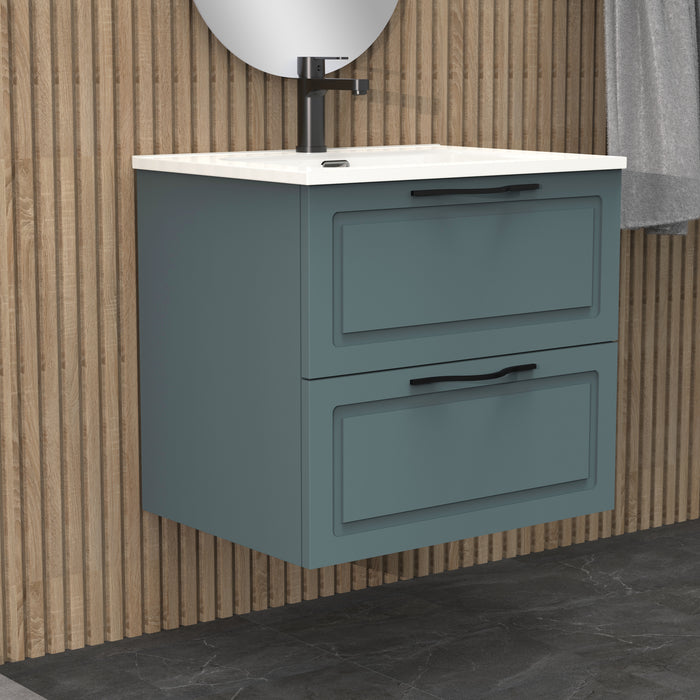 Matador 600mm Ocean Blue Wall Hung Vanity Unit Including Basin