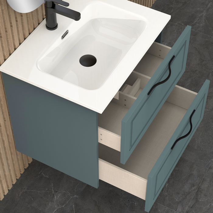 Matador 600mm Ocean Blue Wall Hung Vanity Unit Including Basin