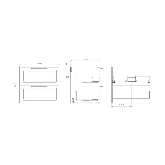Matador 600mm Muscat Sage Wall Hung Vanity Unit Including Basin