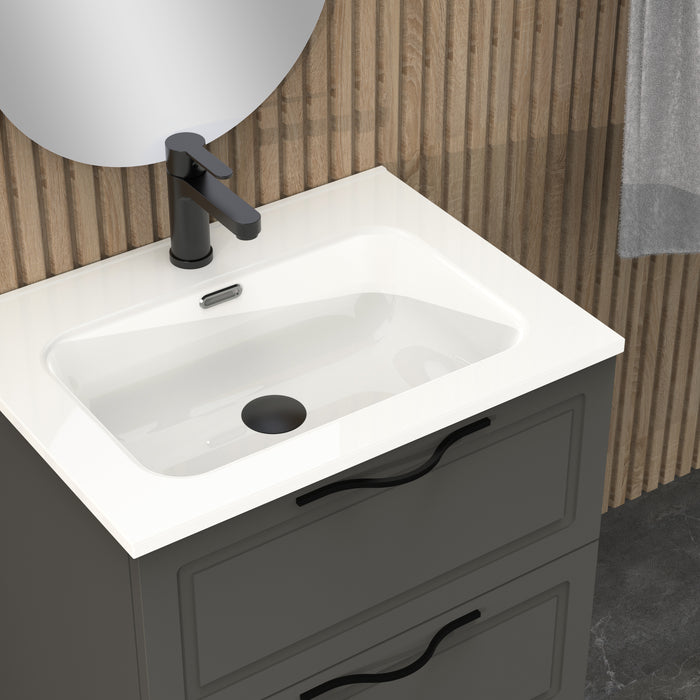 Matador 600mm Matt Grey Wall Hung Vanity Unit Including Basin