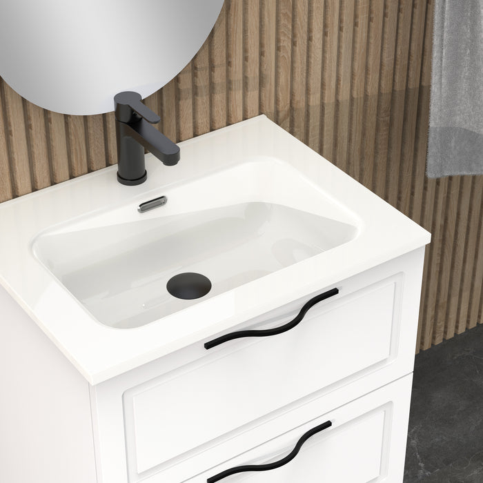 Matador 600mm Matt White Wall Hung Vanity Unit Including Basin