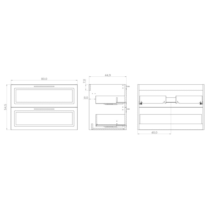Matador 800mm Matt Grey Wall Hung Vanity Unit