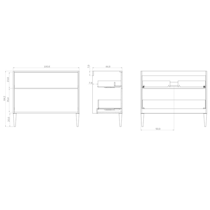 Noir Krafter 1000mm Exotic Walnut Wall Hung Vanity Unit