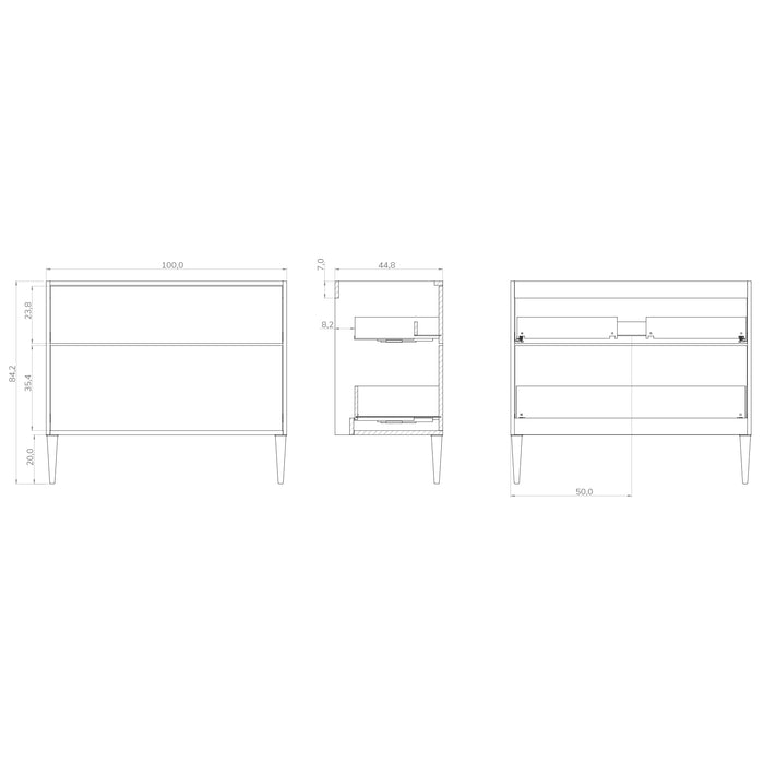 Noir Krafter 1000mm Matt White Wall Hung Vanity Unit