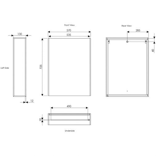 Hydra Single Door Led Mirror Cabinet