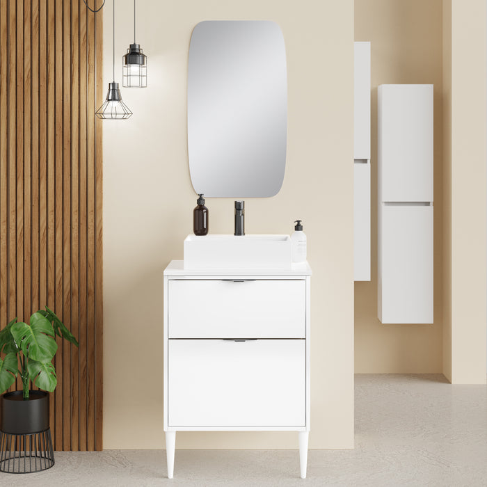 Noir Krafter 600mm Matt White Wall Hung Vanity Unit