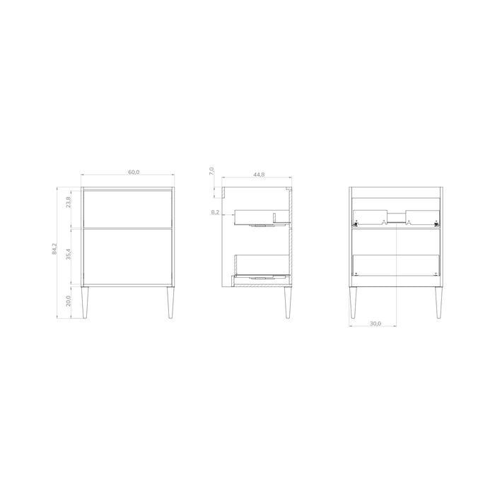 Noir Krafter 600mm Matt White Wall Hung Vanity Unit