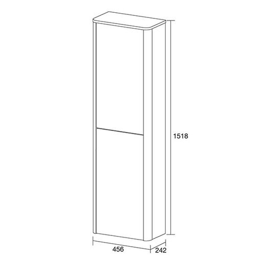 Lucca Tall Wall Hung Unit - Graphite White