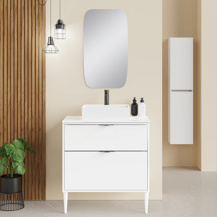 Noir Krafter 800mm Matt White Wall Hung Vanity Unit