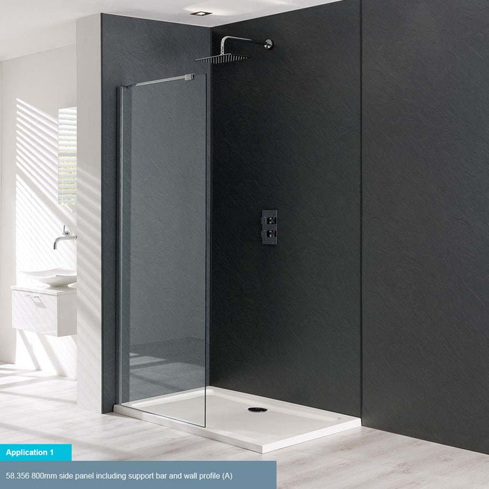 Valliant A Clear Glass 8mm Walk In Panel 500 x 1950mm