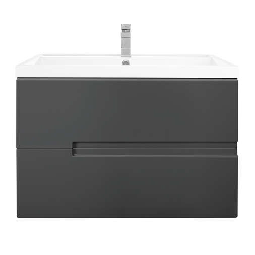 Vermont 800mm Wall Mounted Vanity Unit & Basin - Gloss Grey