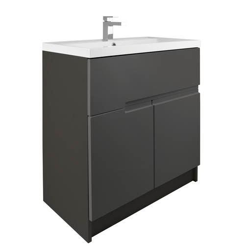 Vermont 800mm Floorstanding Vanity Unit with Basin - Gloss Grey
