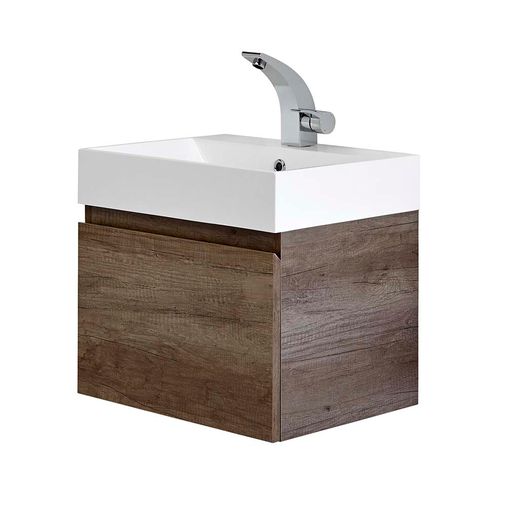 Mino 500mm Basin & Wall Mounted Vanity Unit - Nebraska Oak