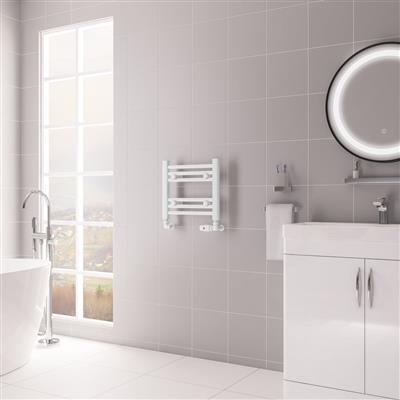 Biava Gloss White Straight Hidden Vent Multi-Towel Rail 360 x 400mm
