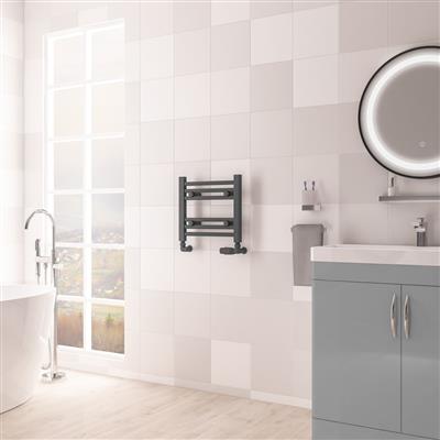 Biava Matt Anthracite Straight Hidden Vent Multi-Towel Rail 360 x 400mm