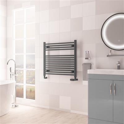 Biava Matt Anthracite Straight Hidden Vent Multi-Towel Rail 688 x 750mm