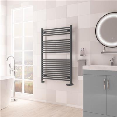 Biava Matt Anthracite Straight Hidden Vent Multi-Towel Rail 1118 x 600mm