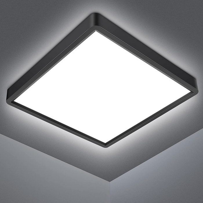 Optim Noir IP54 Bathroom Ceiling Light Square - Black