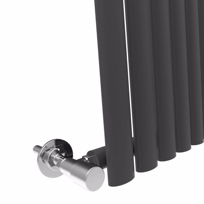 Elle Anthracite 1800x500mm Vertical Oval Panel Mirror Radiator