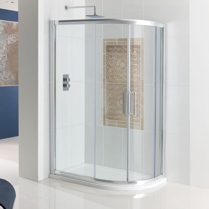Corniche 1950 Silver Offset Quadrant Shower Enclosure 900 x 760mm
