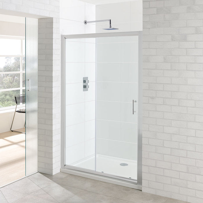 Vantage Chrome Sliding Door 6mm Shower Enclosure 1600mm