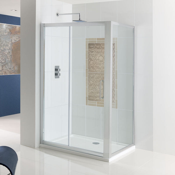 Corniche 1950 Silver Sliding Door Shower Enclosure 1600mm