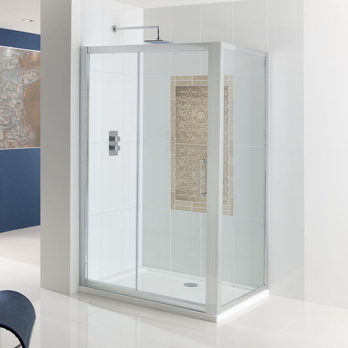 Corniche 1950 Silver Sliding Door Shower Enclosure 1000mm