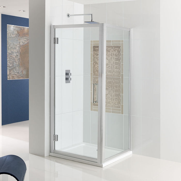 Corniche 1950 Silver Hinge Door Shower Enclosure 1000mm