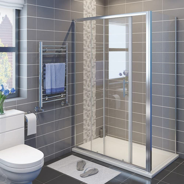 Elle 1200x800mm Sliding Shower Enclosure 6mm Tempered Glass Shower Cubicle